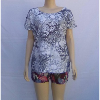 Blusa feminina com estampas-G-Cód WW23